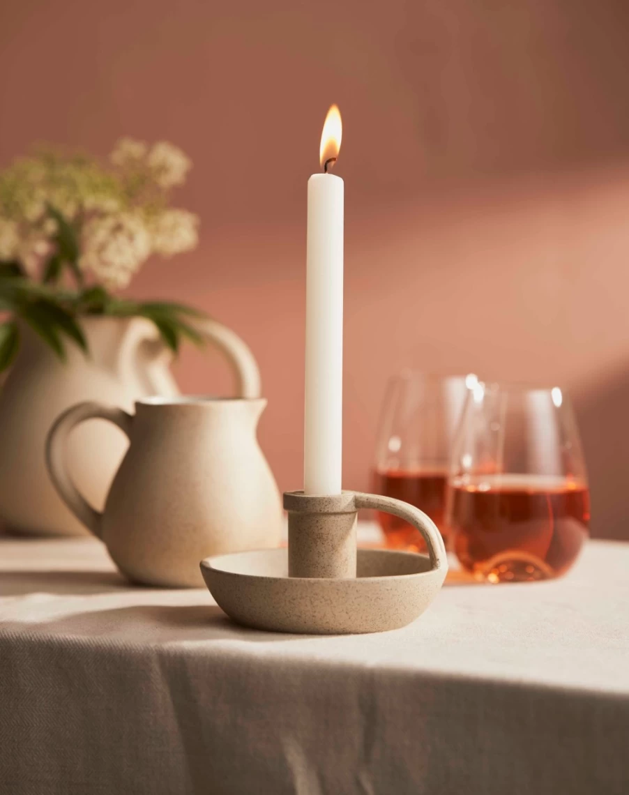 Robert Gordon Handcrafted Ceramic Candlestick Holder - Garden to Table Elegance for Home Decor
