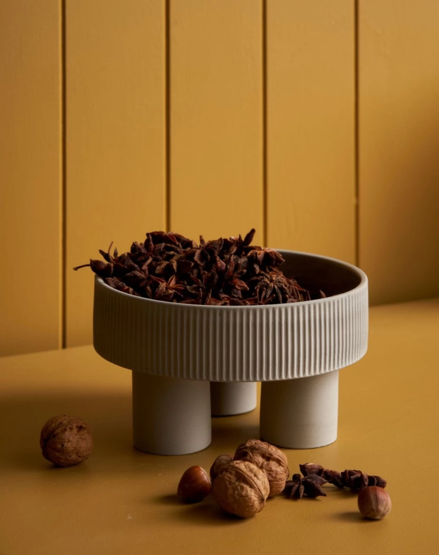 Robert Gordon Poet's Dream Small Pedestal Bowl - Cashmere Ceramic Decorative Bowl for Home Decor